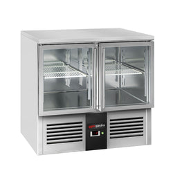 Stół chłodniczy PREMIUM - 900x700 mm - z 2 szklanymi drzwiami