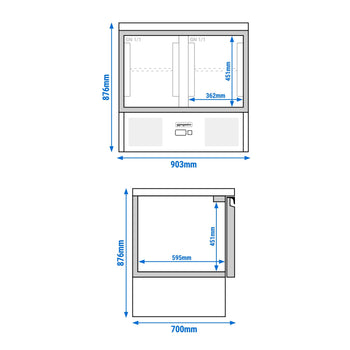 Stół chłodniczy PREMIUM - 900x700 mm - 2 drzwi - Prime Gastro