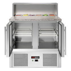 Saladette ECO - 903 mm - 2 szklane drzwi - z blatem ze stali nierdzewnej dla 5x GN 1/6