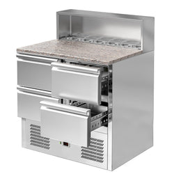 Stół Sałatkowy ECO - 903 mm - 4 szuflady - dla 5x GN 1/6 - nadstawka ze stali nierdzewnej