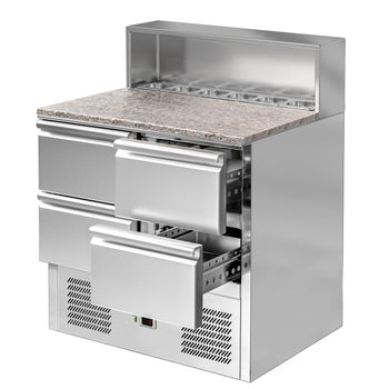 Stół Sałatkowy ECO - 903 mm - 4 szuflady - dla 5x GN 1/6 - nadstawka ze stali nierdzewnej - Prime Gastro