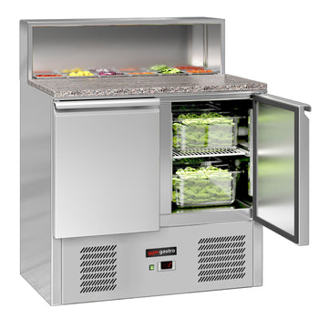 Stół Sałatkowy ECO - 903 mm - 2 drzwi - dla 5x GN 1/6 - nadstawka ze stali nierdzewnej - Prime Gastro