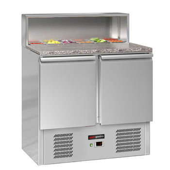 Stół Sałatkowy ECO - 903 mm - 2 drzwi - dla 5x GN 1/6 - nadstawka ze stali nierdzewnej - Prime Gastro