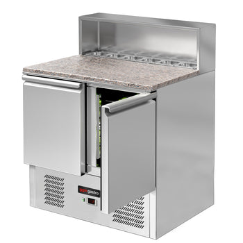 Stół Sałatkowy ECO - 903 mm - 2 drzwi - dla 5x GN 1/6 - nadstawka ze stali nierdzewnej - Prime Gastro