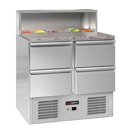 Stół Sałatkowy ECO - 903 mm - 4 szuflady - dla 5x GN 1/6 - nadstawka ze stali nierdzewnej