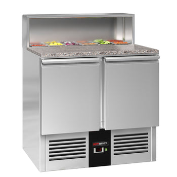 Stół Sałatkowy PREMIUM - 903 mm - nadstawka ze stali nierdzewnej dla 5x GN 1/6 - 2 drzwi - Prime Gastro