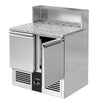Commercial Saladette Counter PREMIUM - 903mm - 240L - 2 doors - open top for 5 x GN 1/6 & stainless steel hinged lid
