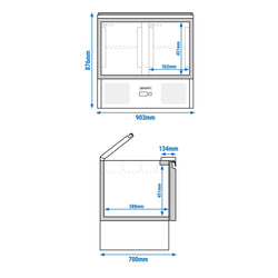 Stół Sałatkowy ECO - 903 mm - 2 drzwi - Wlot na pojemniki GN