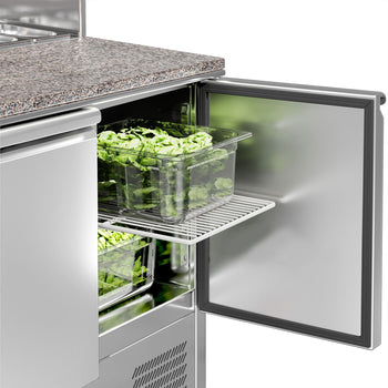 Stół Sałatkowy ECO - 903 mm - 2 drzwi - dla 5x GN 1/6 - nadstawka ze stali nierdzewnej - Prime Gastro