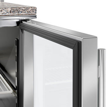 Saladette ECO - 903 mm - 2 szklane drzwi - z blatem ze stali nierdzewnej dla 5x GN 1/6 - Prime Gastro