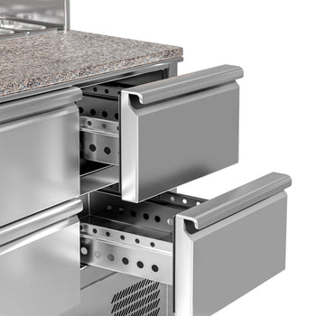 Stół Sałatkowy ECO - 903 mm - 4 szuflady - dla 5x GN 1/6 - nadstawka ze stali nierdzewnej - Prime Gastro