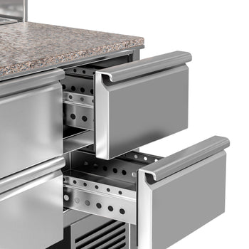 Stół Sałatkowy PREMIUM - 903 mm - nadstawna ze stali nierdzewnej - 5x GN 1/6 - 4 szuflady - Prime Gastro