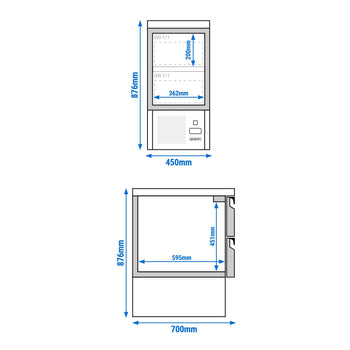 Stół chłodniczy PREMIUM - 450x700mm - 2 szuflady - Prime Gastro