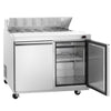 Stół przygotowawczy PREMIUM – 1230 mm – 396 L – z 2 drzwiami – z 12 pojemnikami GN 1/6 – w stylu amerykańskim