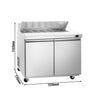 Stół przygotowawczy PREMIUM – 1230 mm – 396 L – z 2 drzwiami – z 12 pojemnikami GN 1/6 – w stylu amerykańskim
