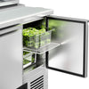 Commercial Saladette Counter PREMIUM - 900mm - 159L - 2 doors - open top for 4 x GN 1/3 & glass lid