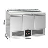 Commercial Saladette Counter PREMIUM - 1365mm - 248L - 3 doors - with glass lid for 7 x GN 1/3