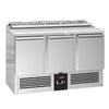 Commercial Saladette Counter PREMIUM - 1365mm - 248L - 3 doors - with glass lid for 7 x GN 1/3