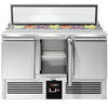 Commercial Saladette Counter PREMIUM - 1365mm - 248L - 3 doors - with glass lid for 7 x GN 1/3