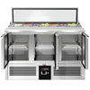 Commercial Saladette Counter PREMIUM - 1365mm - 248L - 3 doors - with glass lid for 7 x GN 1/3