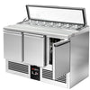 Commercial Saladette Counter PREMIUM - 1365mm - 248L - 3 doors - with glass lid for 7 x GN 1/3