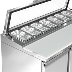 Commercial Saladette Counter PREMIUM - 1365mm - 248L - 3 doors - with glass lid for 7 x GN 1/3