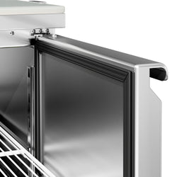 Commercial Saladette Counter PREMIUM - 900mm - 159L - 2 doors - open top for 4 x GN 1/3 & glass lid