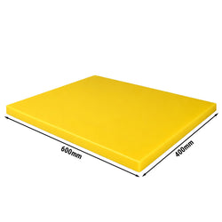 Deska do krojenia z antypoślizgowymi nóżkami – 600 x 400 mm – zgodna z normą HACCP – żółta