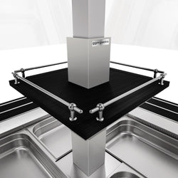 Bar sałatkowy DUBLIN - 1700 mm - z pochyloną szklaną pokrywą - na 4 pojemniki GN 1/1 - czarny