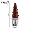 Commercial Chocolate Fountain - Cascade Waterfall - 6-Tier - Capacity: 8kg - 300W - Height: 840mm