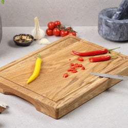 (3 sztuki) Deska do krojenia – drewno dębowe – 375 x 385 x 35 mm