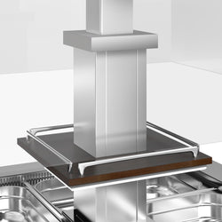 Bar sałatkowy chłodniczy DUBLIN – 1600 mm – na 4x GN 1/1 – z prostą nadstawką szklaną – brązowy, zdjęcie 10 z 11