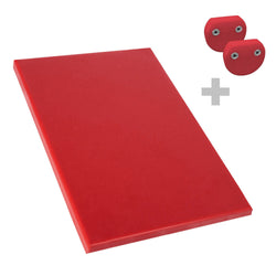 Antypoślizgowa deska do krojenia z nóżkami – 250 x 400 mm – zgodna z normą HACCP – czerwona