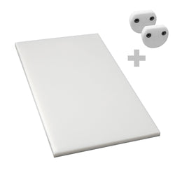 Deska do krojenia antypoślizgowa - 400x250mm - Grubość: 20mm - zgodna z HACCP - Biały