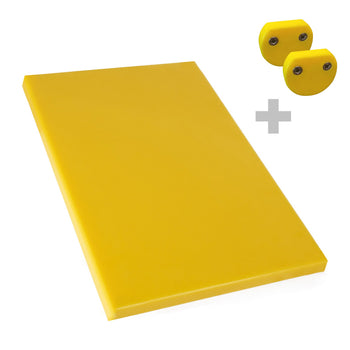 Deska do krojenia z 2 ogranicznikami – 300 x 500 mm – zgodna z HACCP – żółta