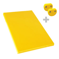 Antypoślizgowa deska do krojenia z nóżkami – 300 x 500 mm – zgodna z normą HACCP – żółta