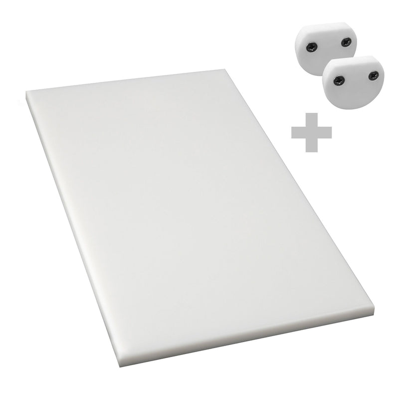 Deska do krojenia z 2 ogranicznikami – 300 x 500 mm – zgodna z HACCP – biała
