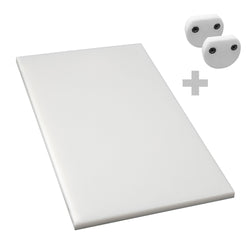 Antypoślizgowa deska do krojenia z nóżkami – 300 x 500 mm – zgodna z normą HACCP – biała