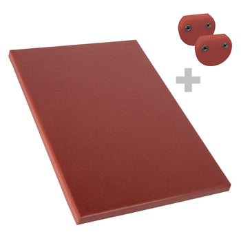 Deska do krojenia z 2 ogranicznikami – EN 600x400 – zgodna z HACCP – brązowa