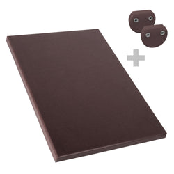 Antypoślizgowa deska do krojenia z nóżkami – 600 x 400 mm – zgodna z normą HACCP – brązowa