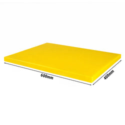 Antypoślizgowa deska do krojenia z nóżkami – 600 x 400 mm – zgodna z normą HACCP – żółta
