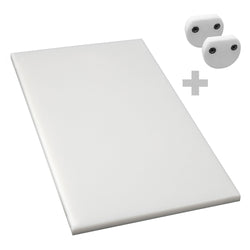 Antypoślizgowa deska do krojenia z nóżkami – 600 x 400 mm – zgodna z normą HACCP – biała