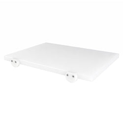 Antypoślizgowa deska do krojenia z nóżkami – 600 x 400 mm – zgodna z normą HACCP – biała