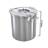 Pojemnik na żywność – stal nierdzewna – Ø 300 mm – 22 L – z pokrywą