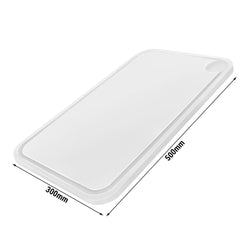 Deska do krojenia z rowkiem na soki – 300 x 500 mm – zgodna z HACCP – biała