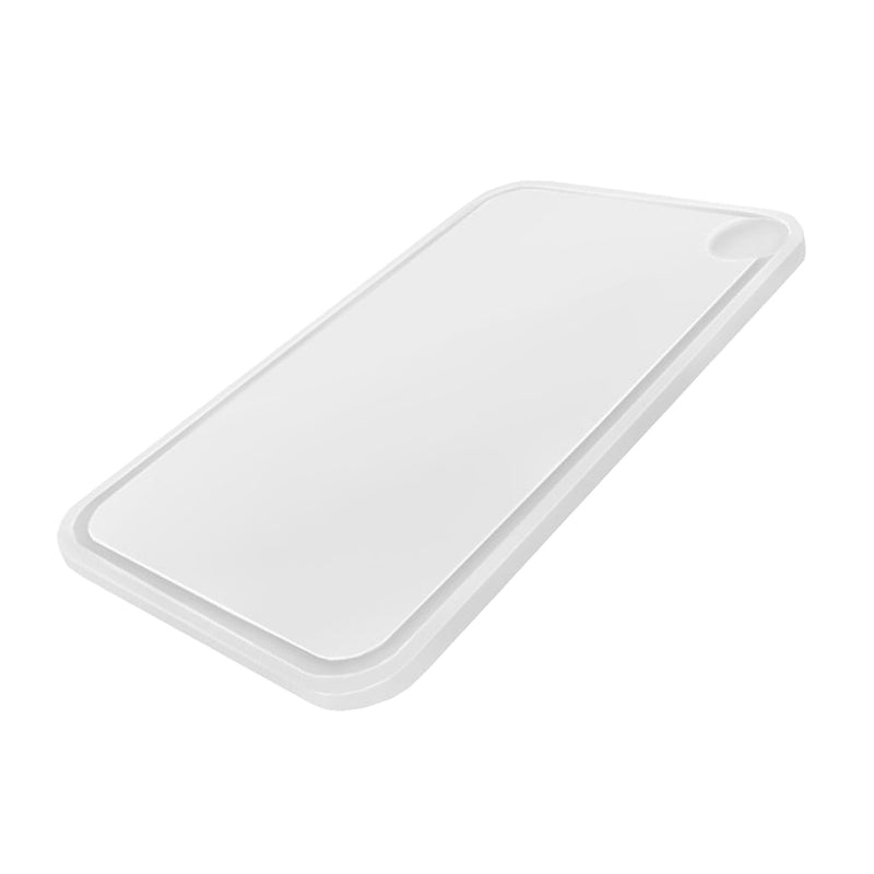 Deska do krojenia z rowkiem na soki – 300 x 500 mm – zgodna z HACCP – biała