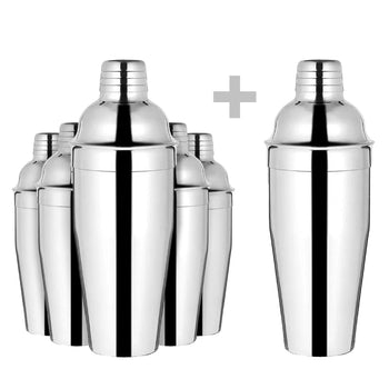(6 sztuk) - Shaker do koktajli - stal nierdzewna - 750 ml - Prime Gastro