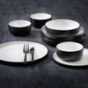(6 szt.) Miska COSMIC – porcelana – Ø 110 mm – 320 ml – biało-czarna