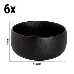 (6 pcs) Dessert Bowl - Universe - Porcelain - 450ml - round - Ø 110mm - Black
