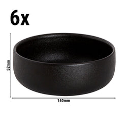 (6 pcs) Dessert Bowl - Universe - Maastricht - Porcelain - 650ml - round - Ø 140mm - Black